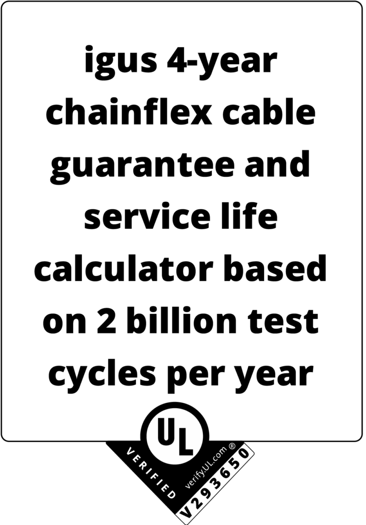 chainflex 4-year guarantee based on 2 billion test cycles per year