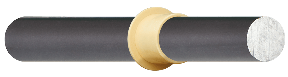 iglide plain flanged bearing on a metal shaft
