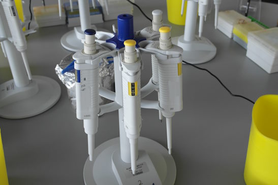 An automatic pipetting device with multiple pipettes