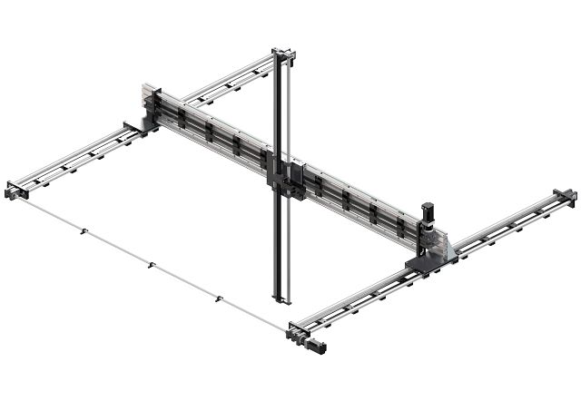A gantry robot that could be used in automated material handling applications
