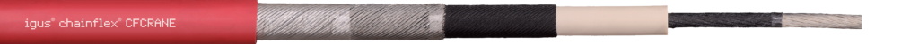 Cut away of the inside of a cable with spiral shielding