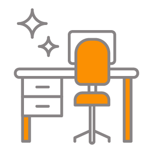 Icon of a clean office workspace