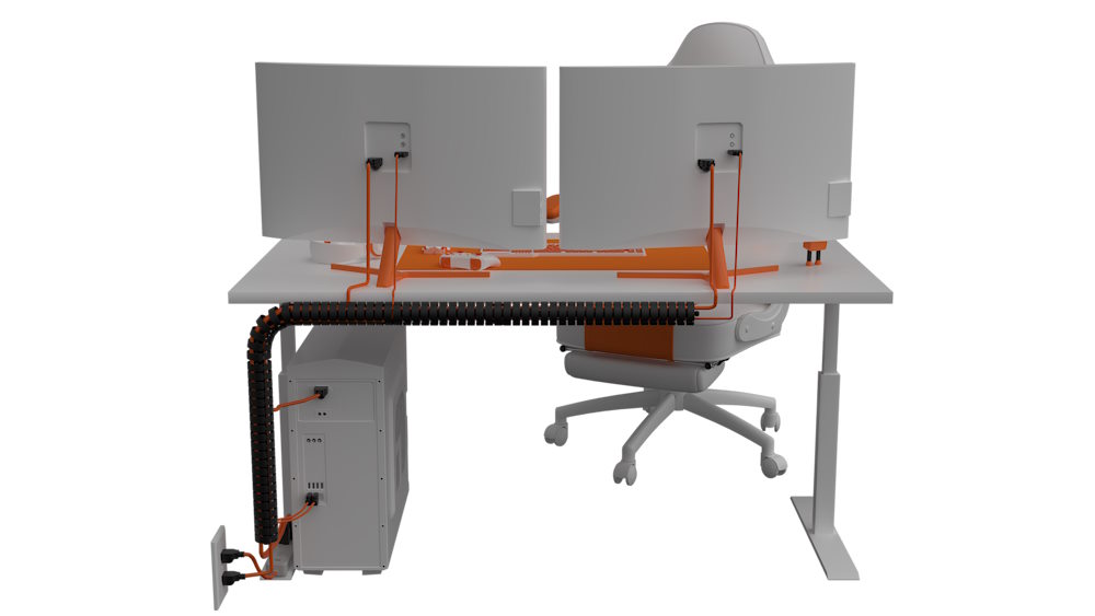 A 3D render of a potential OCR application for gaming desk cable management