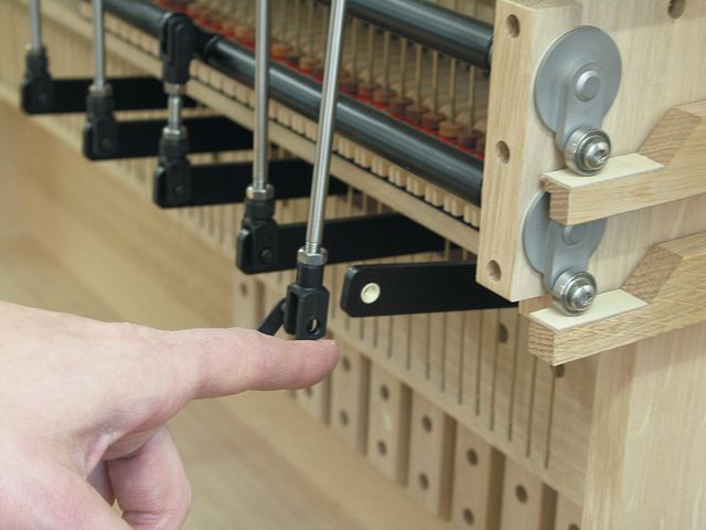 plastic clevises being used within a pipe organ