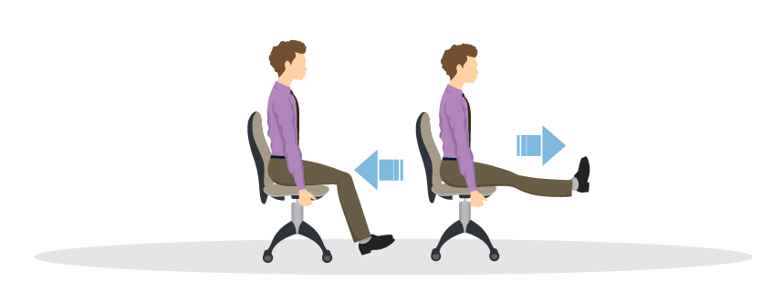 Diagram demonstrating how to perform leg lifts from your office chair