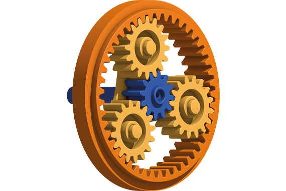 3D model of a planetary gear system