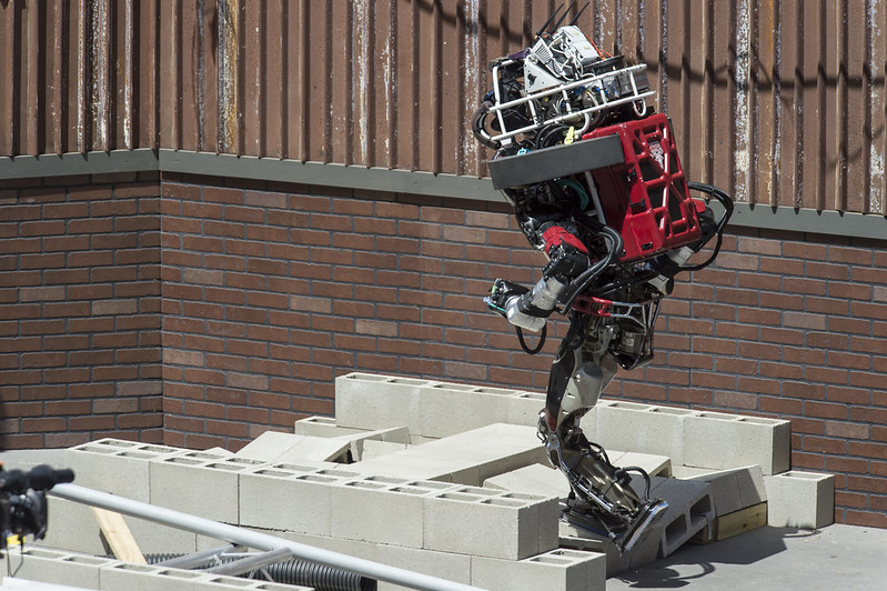 Humanoid robot on a construction site