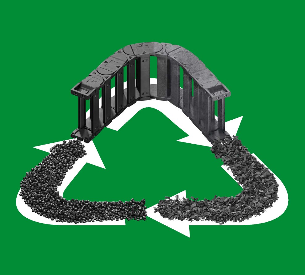 As part of green manufacturing initiatives, recycling used e-chains has become a major part of igus' internal processes.