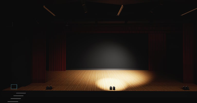 Spotlights are one of the most common types of light in stage lighting setups