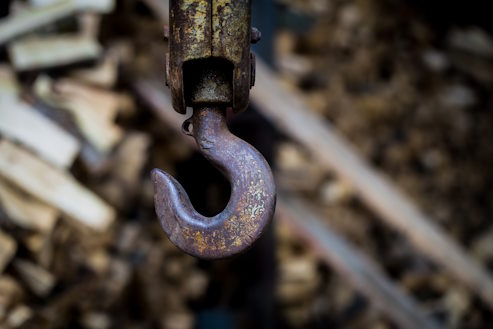 rusted crane hook