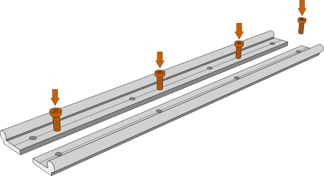 Lining up linear rails step 2