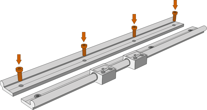 Lining up linear rails step 4