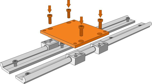 Lining up linear rails step 6