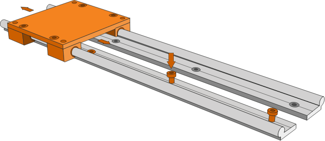 Lining up linear rails step 7