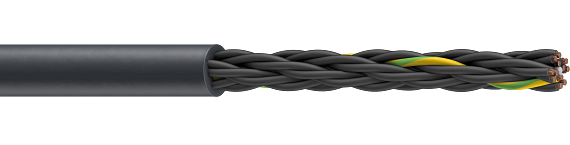 A cable with cores wound in bundles