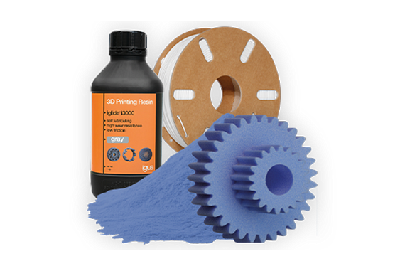 Resin, powder, and filament from igus for 3D printing