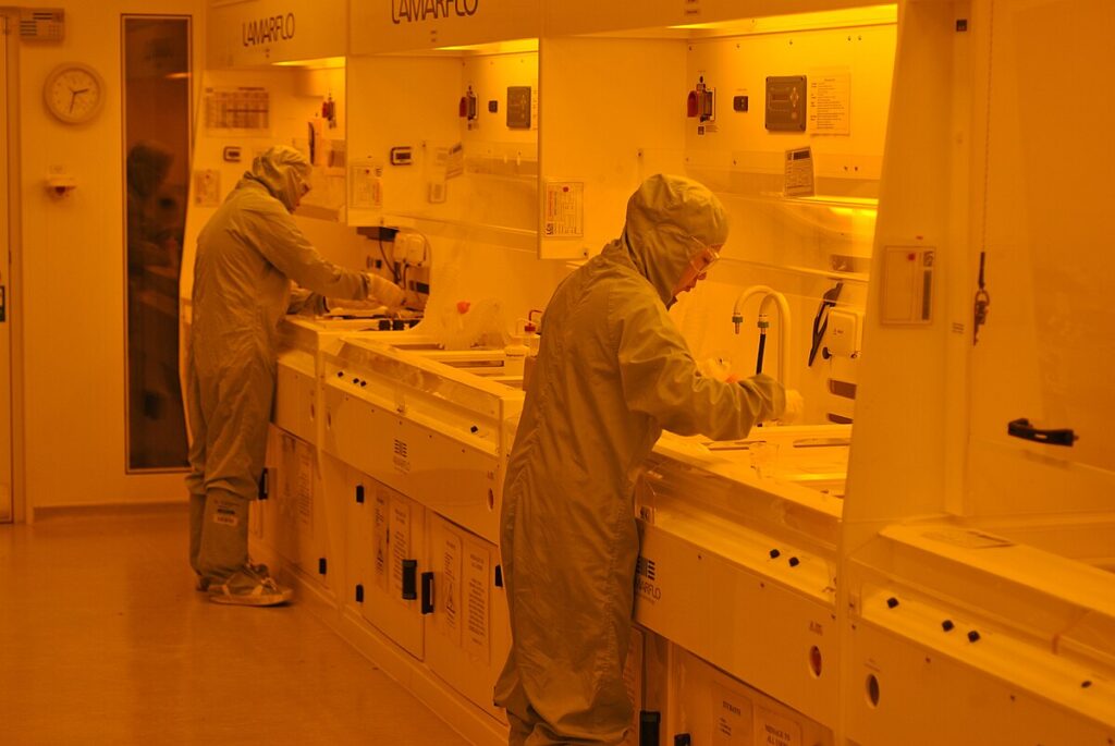 A cleanroom used for photolithography
