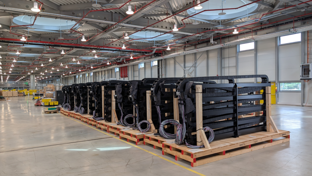 The modernized zig-zag systems waiting to be shipped to the Royal Opera House