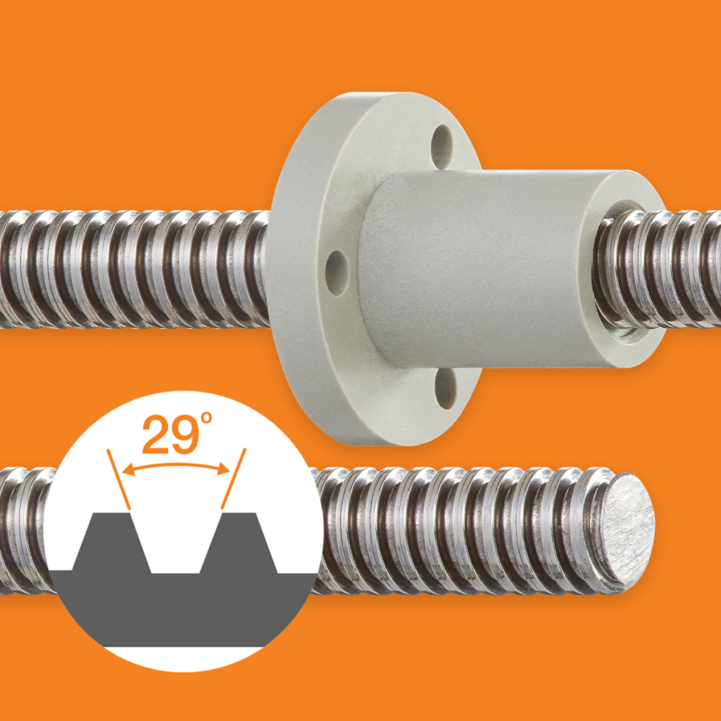 Graphic showing the 29° thread angle of acme lead screws