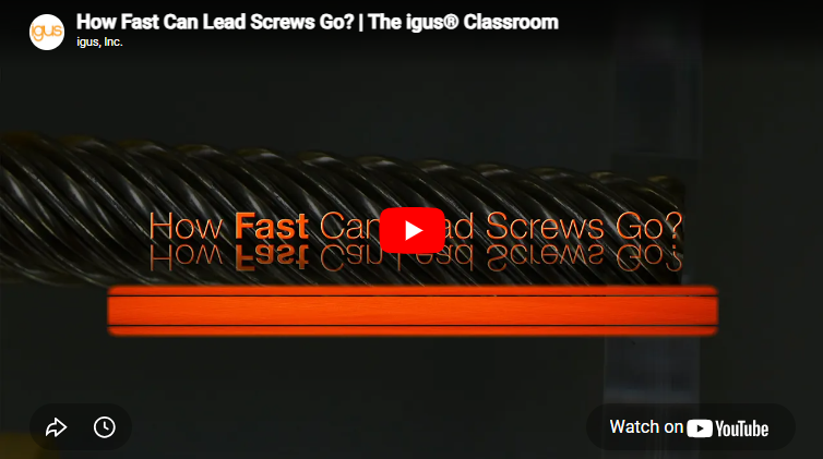 Thumbnail of a youtube video about the speed capabilities of lead screws