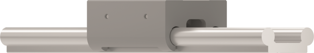 A linear rail and sliding carriage