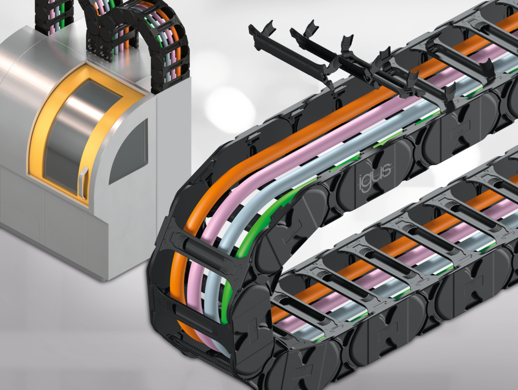 e-chain product render demonstrating where it could fit into a machine tool